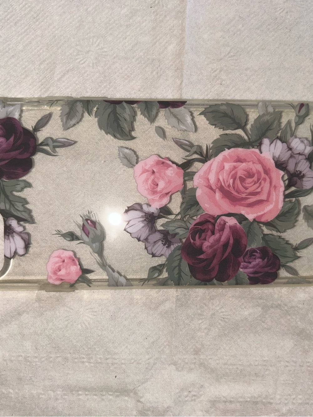 iPhone 5/6/7/8/SE Floral Glass Serving Tray in Pink and Purple - Home Accents